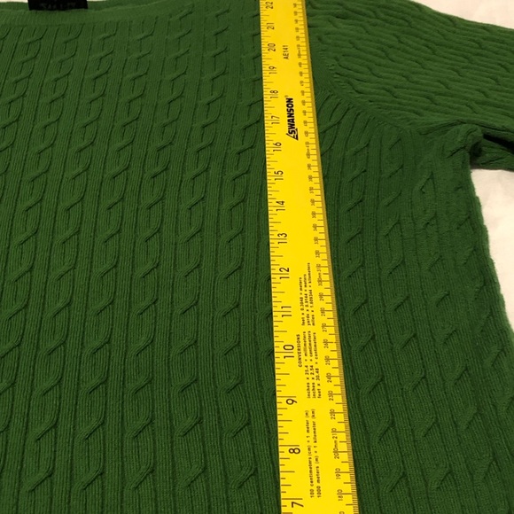 Talbots Women’s Cable Knit Sweater Boat Neck Green - Picture 5 of 8